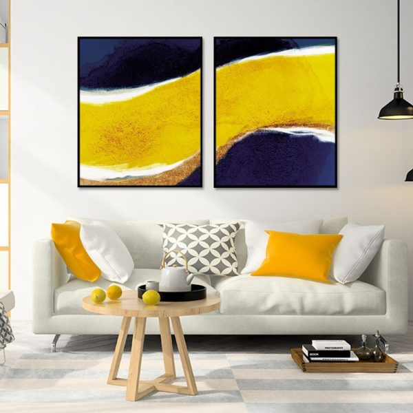 Quadros  Decorativos  Amarelo  Azul