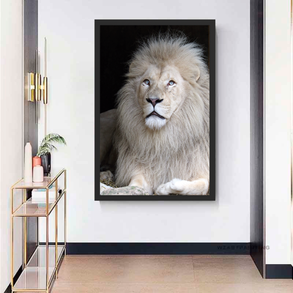 Quadro Decorativo Leão Branco