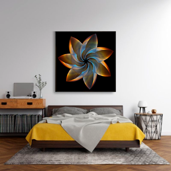 Quadro Decorativo Abstrato Ornamental Preto