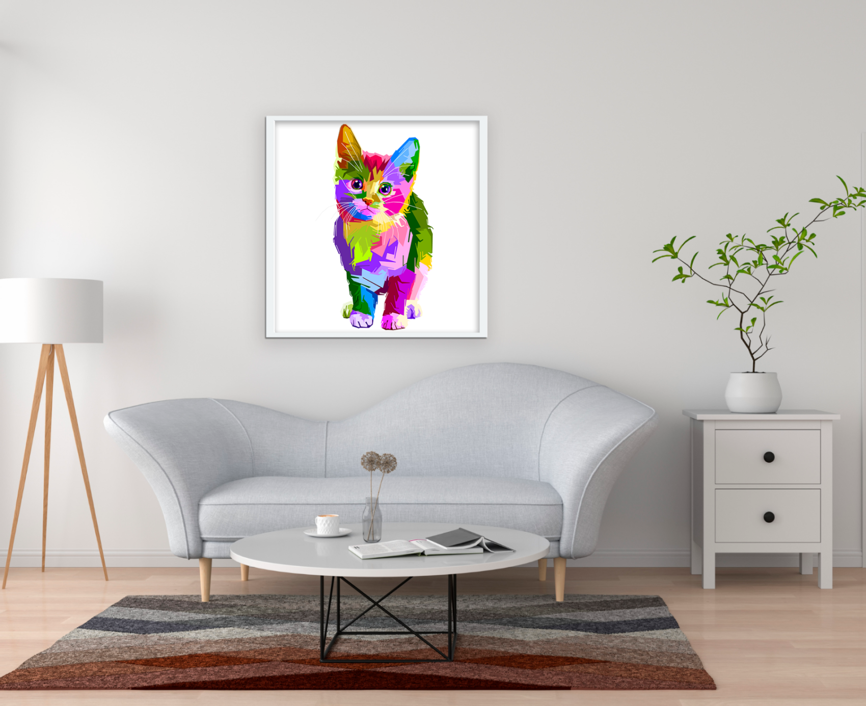 Quadro decorativo com desenho de mota em vidro temperado com acabamento  multicolorido Forme 402MGN1591 - Comprar com preços económicos